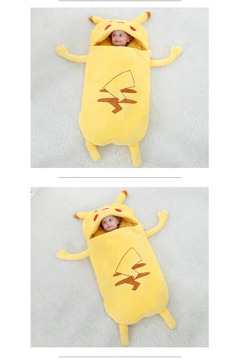 Baby Sleeping Bag Newborns Flannel Cartoon Fox Sleep Bag Kids Winter Sleepsacks Bag Swaddle Baby Envelopes for 0-3 Years