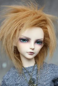 

BJD Doll Fur Wig brown yellow short hair wigs for 1/4 BJD MDD MSD YOSD doll fur wigs doll