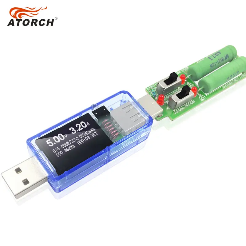 ATORCH тестер USB+ нагрузка постоянного тока цифровой вольтметр amperimetro зарядного устройства power bank charger, Индикатор автомобиля напряжение переменного тока измеритель