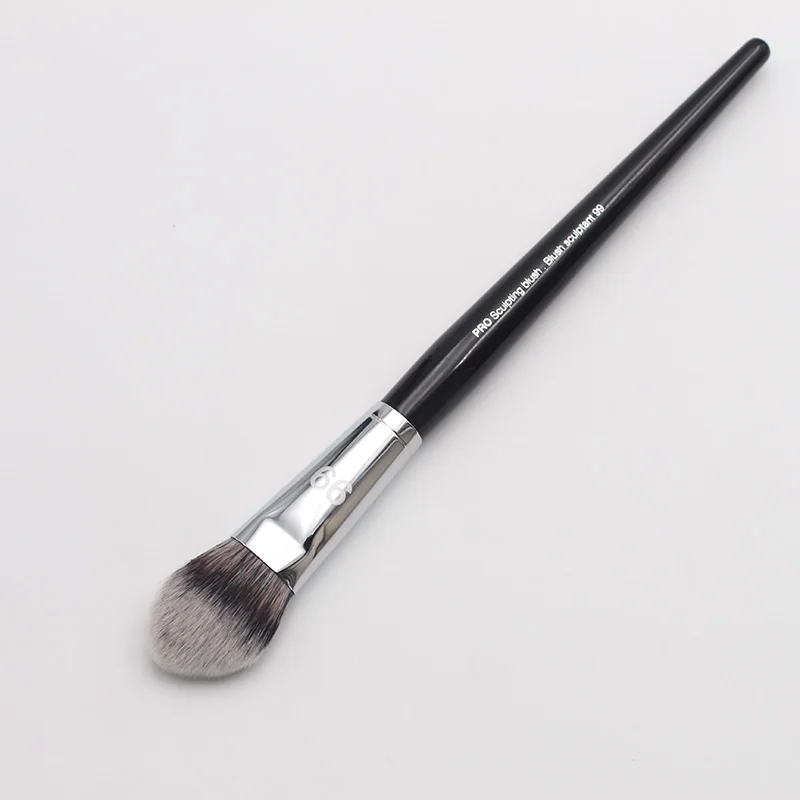 New Arrival Black Handle Pro Sculpting Blush Flat Taper Bristles