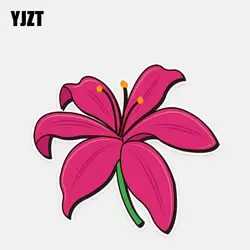 YJZT 13*11,9 см красивая Лилия Цветок Декор персонализированные автомобильные наклейки цветной 11A0975
