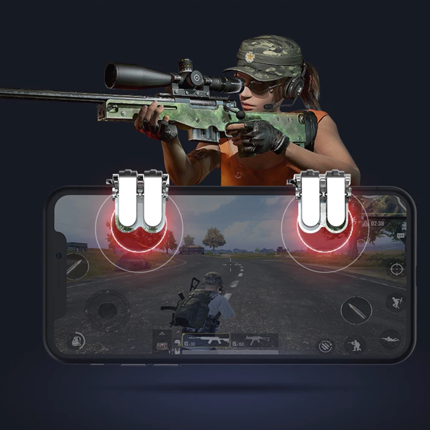 

1 Pair Phone Gamepad Trigger Fire Button Aim Key Smart phone Mobile Games L1R1 Shooter Controller PUBG for Iphone Xiaomi