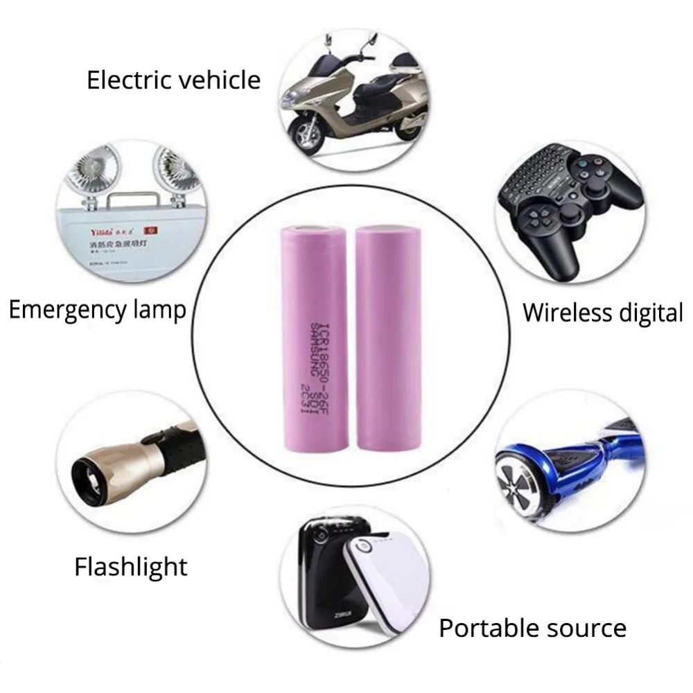2/4/6/10 шт. Оригинальный 3 7 V 2600mAh для samsung 26F Перезаряжаемые ICR18650 Li Ion Батарея реальные