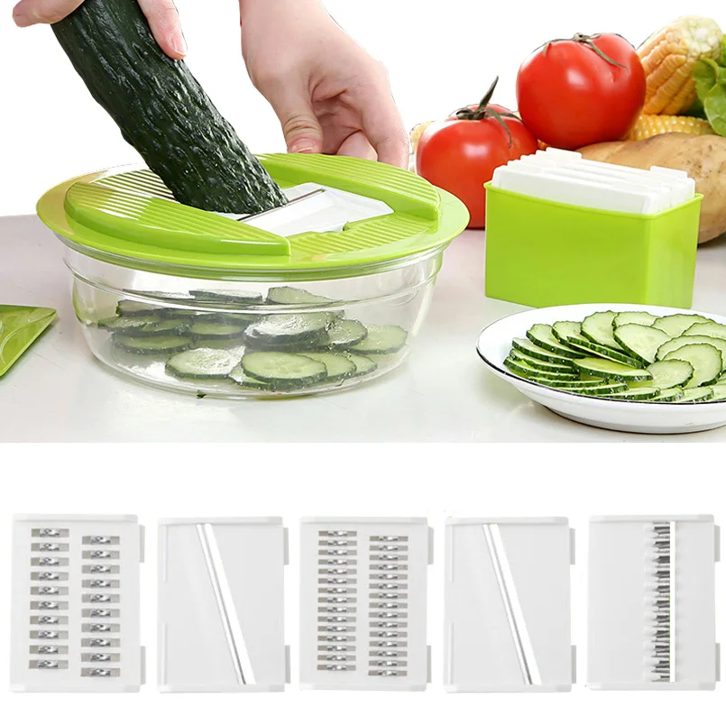  Manual Chopper Shredder Multifunctional Slicer Vegetable Salad Fruit Cutter Vegetable Slicer Multifunctional Shredder Cutting 