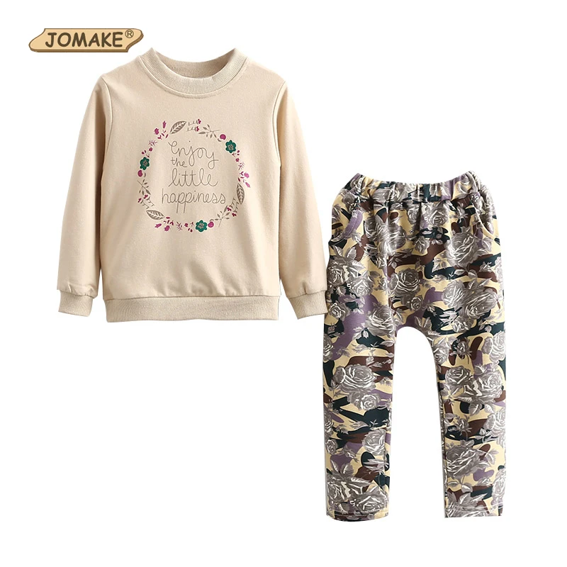 

JOMAKE Children Clothing Sets New Autumn Brand Kids Clothes Set Floral Printed Sweatshirts+Pants 2Pcs Girls Suits For 2-9 Years