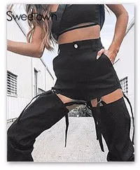 Sweetown V Neck Sexy Hot Bodycon Bodysuits Women Strap Sleeveless Rompers Letter Embroidery Bodysuit Party Clubwear Summer
