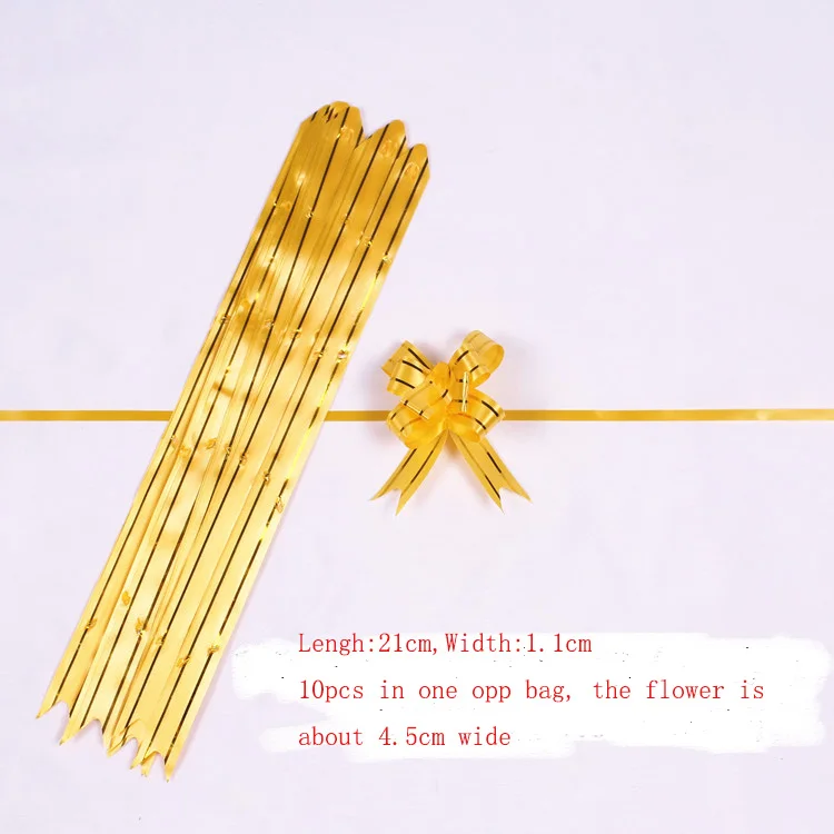 Gift Packing Pull Bow Ribbons 100pcs/lot Gift Wrapping Wedding Birthday Party Supplies Home Decoration DIY Pull Flower Ribbons