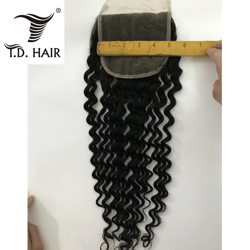 

Peruvian Deep Wave 5*5 Lace Closure Natural Color Human Hair Closure Bleached Knots Pre Plucked Natural Hairline
