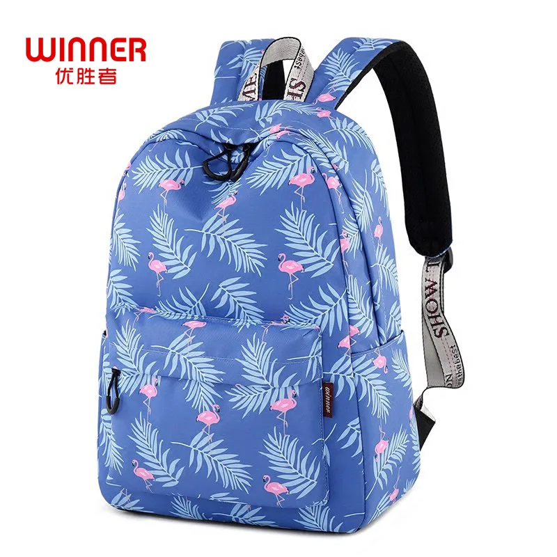 Mochila con estampado de dibujos animados flamencos 2018 nueva Mochila de viaje de moda Floral para chicas adolescentes Mochila escolar Mochila