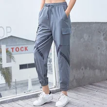 Брюки для бега, женские свободные спортивные брюки, женские штаны для бега, фитнеса, с большим карманом, тренировочные штаны для тренировок, спортивные штаны, спортивная одежда