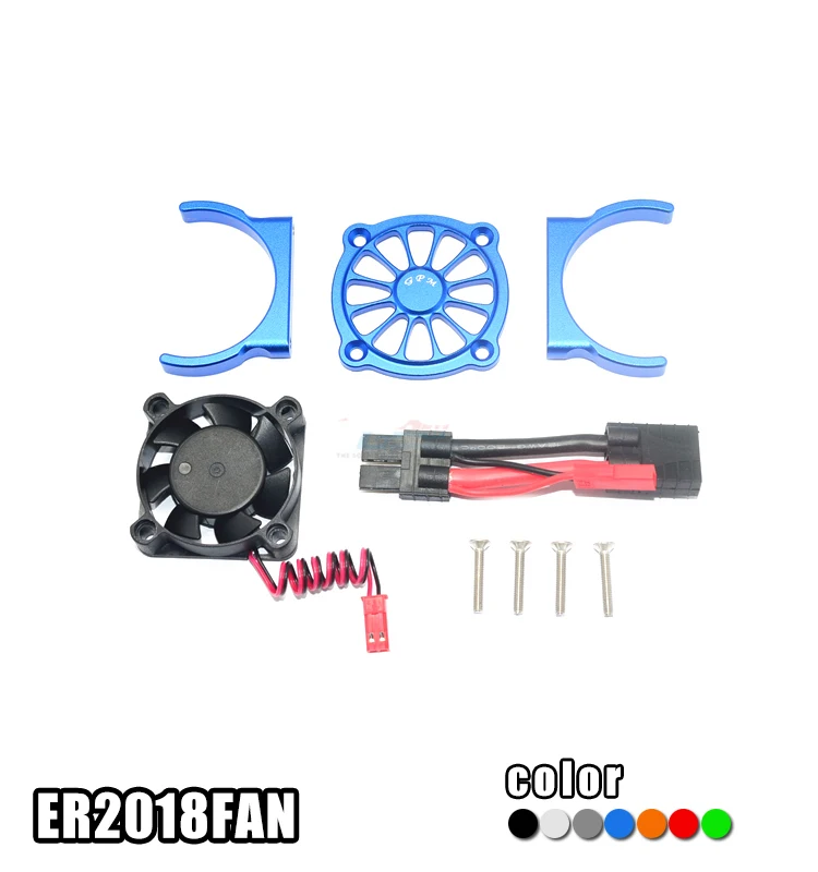 

1Set E-REVO Motor Radiator Aluminum Alloy ER2018FAN Motors Heat Sink with Cooling Fan for RC Cars Modification Parts