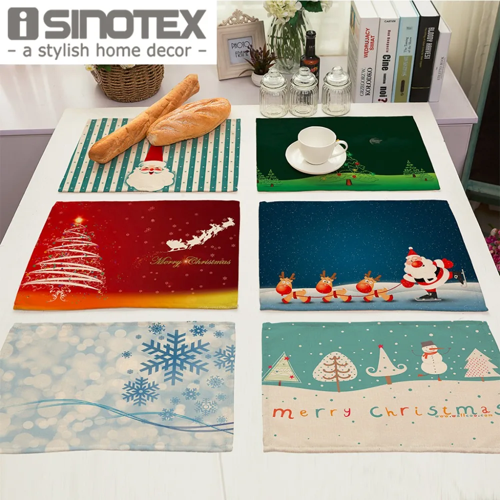 Merry Christmas Tree Holiday Printed Placemat For Tables Christmas