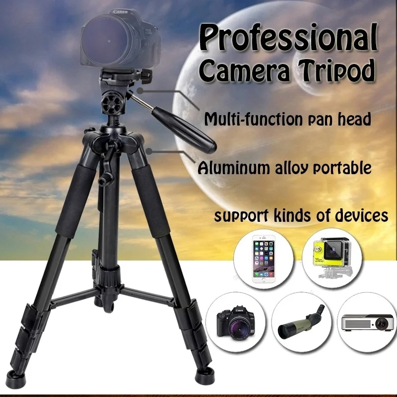 

55inch Q111 Camera Tripod Professional Pan Head Portable Travel Aluminum Tripode for Phone Canon DSLR Camera Stand Accessories