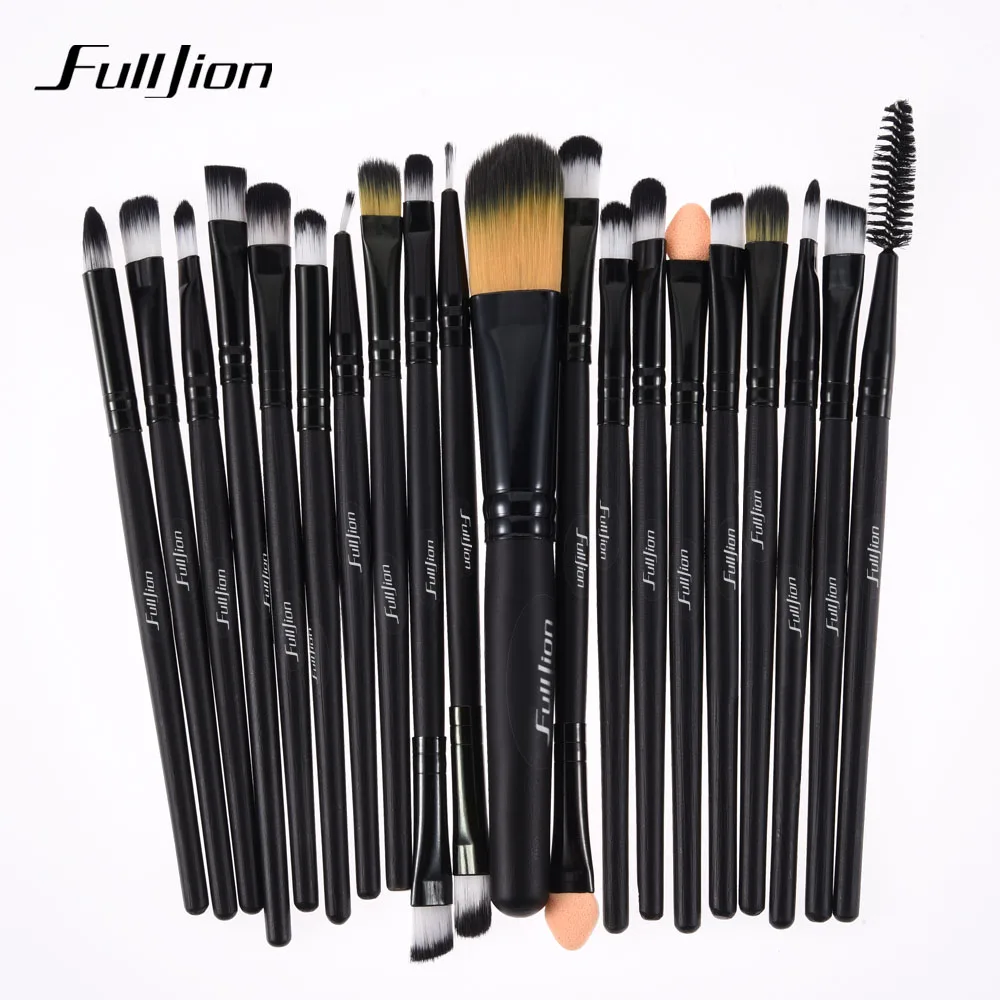 Набор кистей для макияжа Fulljion 20 шт. цвет розовый/черный|make brushes|make up brushesblack makeup brushes