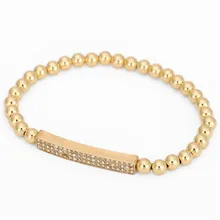 Faitheasy Man с, 5 мм Защитите цветные медные бусы квадратный бар черный циркон браслет