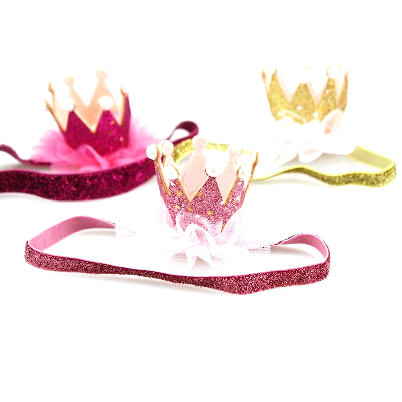 Счастливые шляпы для вечеринки по случаю Дня рождения декоративная крышка один день рождения шляпа Принцесса Корона 1-й 2-й 3-й год номер детские аксессуары для волос