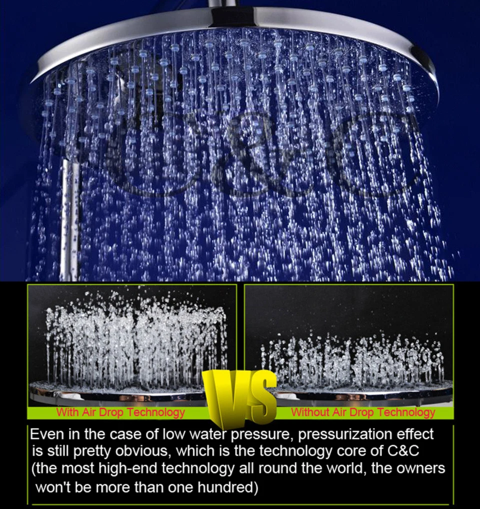 Круглая водосберегающая насадка для душа под давлением ванной комнаты 10 дюймов