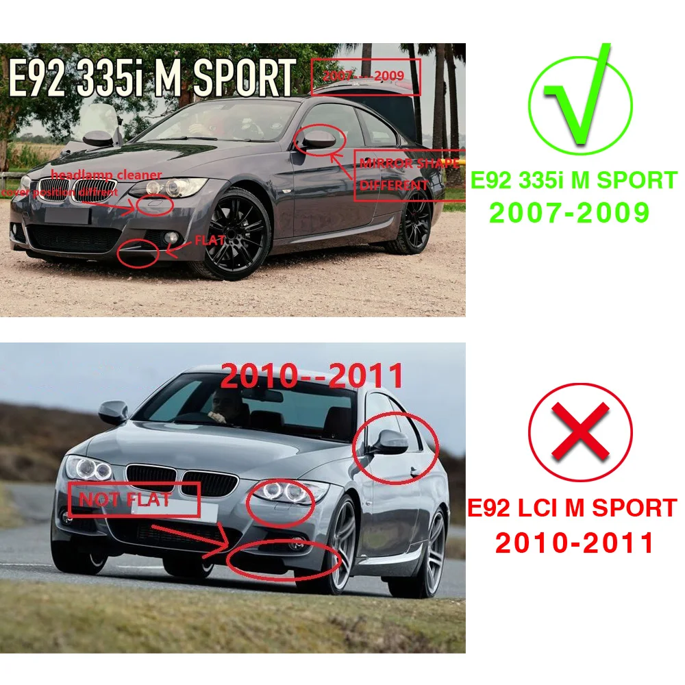 3 serise автомобильный передний бампер из углеродного волокна спойлер для BMW E92 M Sport