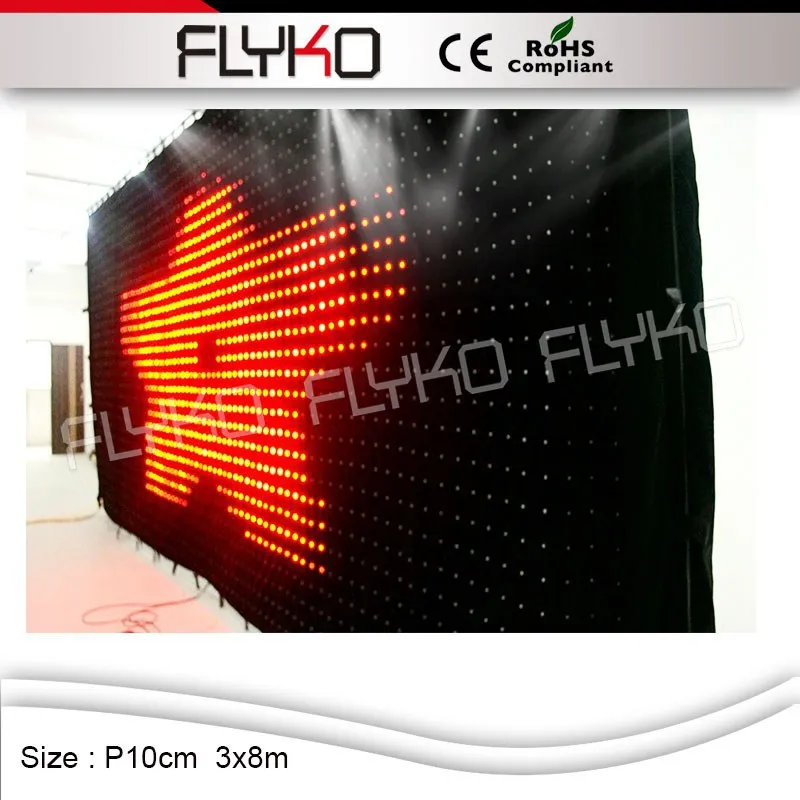 

Magic color flexible led video curtain/ soft led cloth DJ light from Flyko p10cm 3x8m
