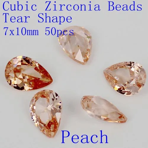 

50pcs 7x10mm Thickness 4mm AAAA Grade Cubic Zirconia Beads Tear Shape Zirconia Stones Perfect For Jewelry DIY Crafts Decorations