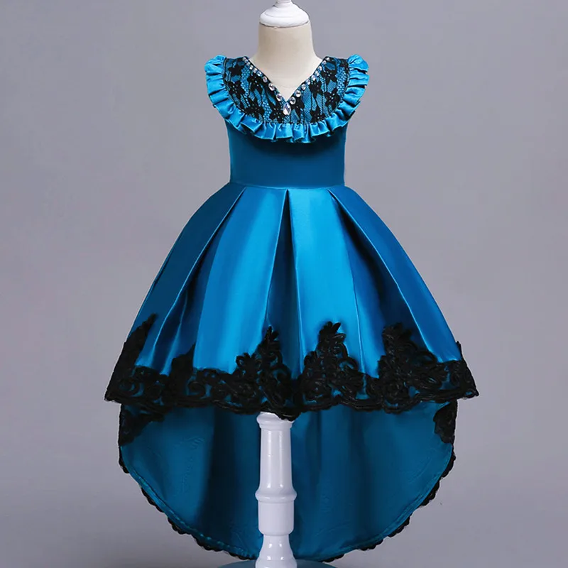 

Girls Dress 2018 Brand Princess Dresses Kids Red Pearl Tail Design for Girls Clothes Wedding Party Dress 3 - 14 Y Clothing M133A