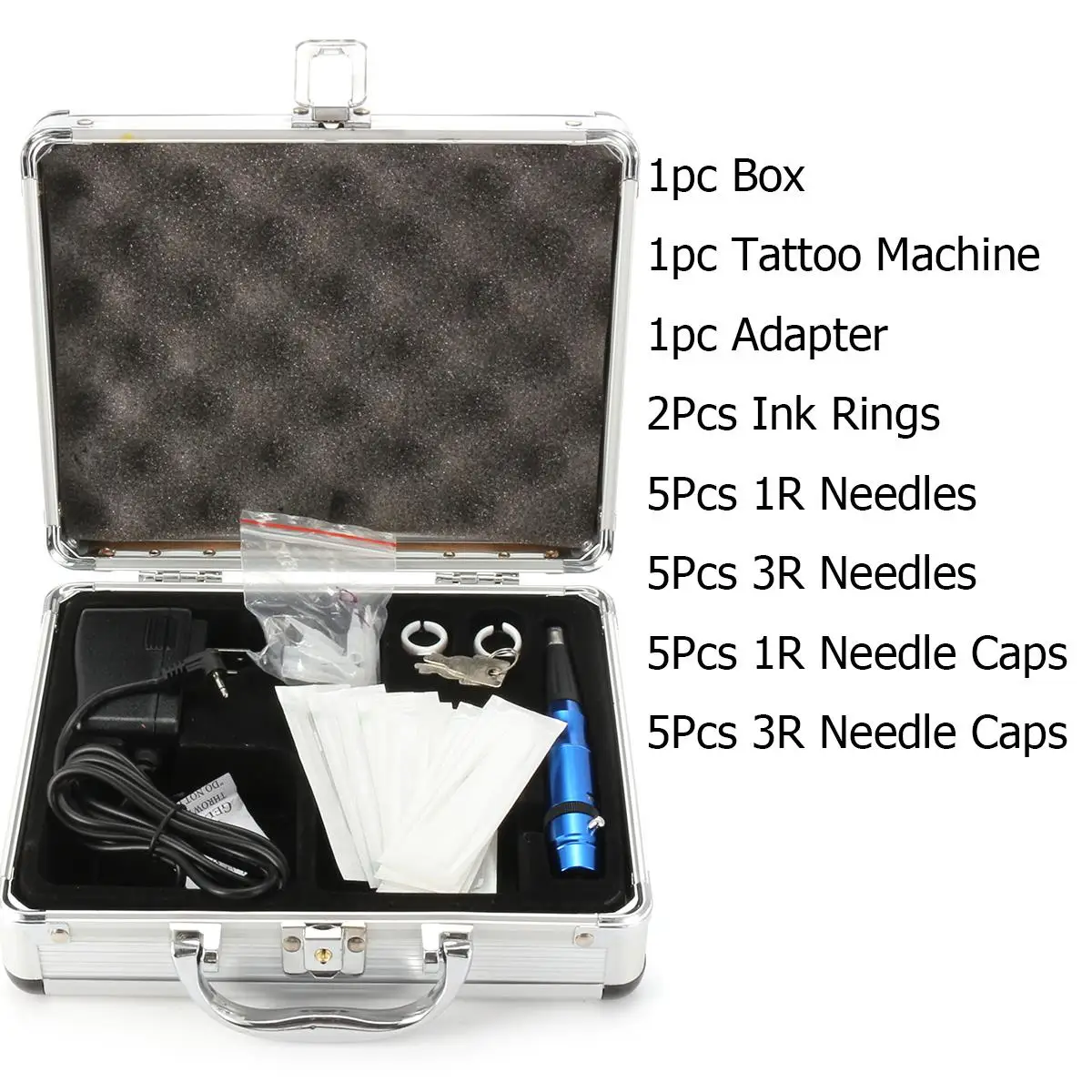 

35000R Blue Eyebrow Tattoo Machine Gun Needle kit With Alloy Box Permanent Make Eyebrow Lips Eyeliner For Beginner Supplies