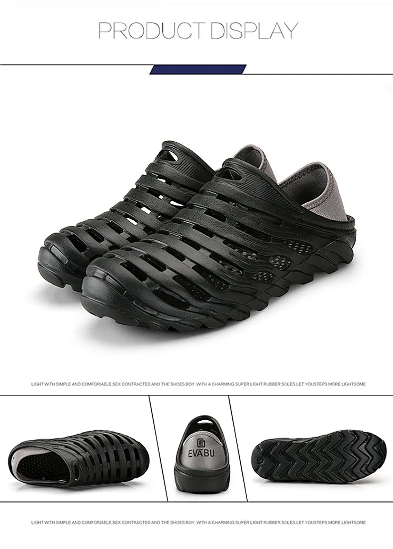 1 (40)Sandals Mesh Shoes Men Breathable Beach Slippers Sport Water Socks Hollow Aqua Wading Shoes Chaussure Homme