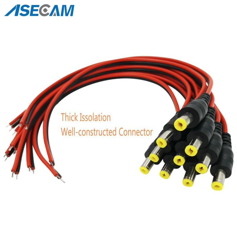 DC Power Female Cable 2.1mm * 5.5mm Connectors for Home Security Surveillance Camera Power Adapter Party lighting Connection