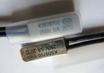 

3pieces KSD9700 250V 5A 20 degree NC ( Normally Close ) 20C Thermostat Temperature Control Thermal Protector Switch Bimetal Disc