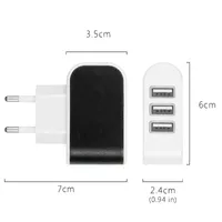 EU utikač, 3 USB priključka za napajanje, trostruki USB priključak, zidni, kućni, putni AC punjač, ​​pretvarači za Samsung Apple Ipad 1