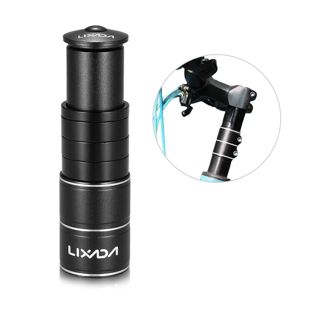 

Lixada Aluminum Alloy Bike Fork Stem Riser Extender Extension Bicycle Cycling Bike Stem Head Up Raiser Handlebar Riser Adaptor