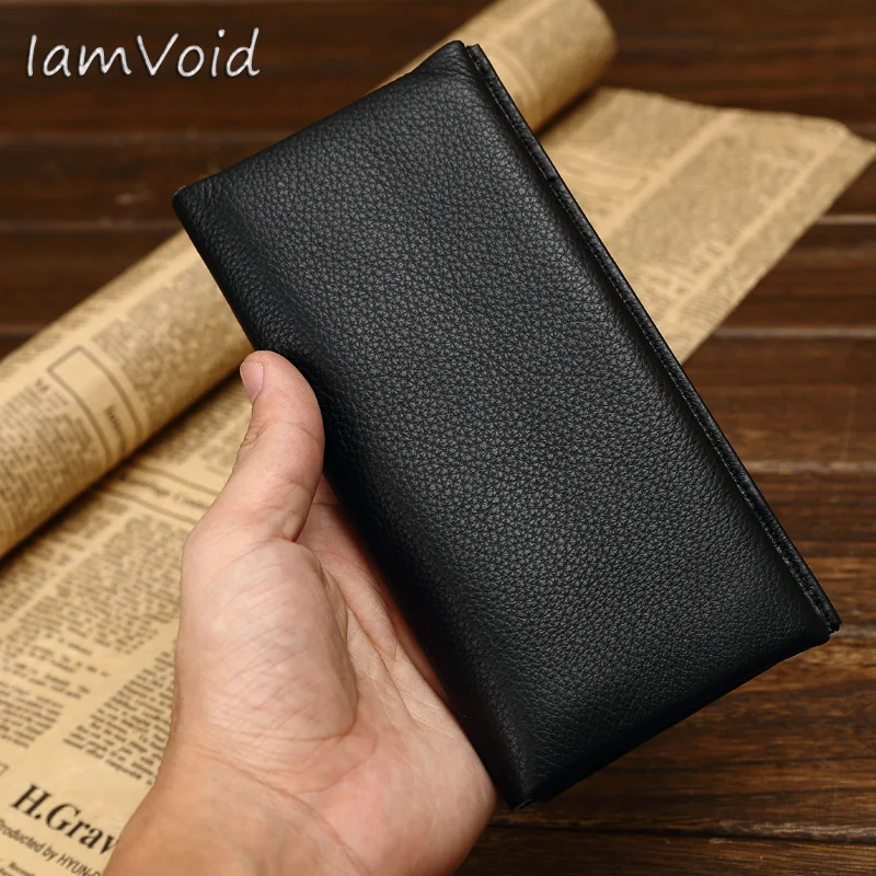 

Long Style Soft Leather Genuine Leather Wallet Cowhide Real Leather Purse for man and women credit card Holder Wallet Phone Case