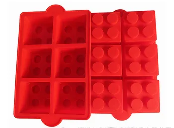 

120pcs/lot Cake Decorating Mould Big Silicone Ice Mold Blocks Shaped 6 Bricks Ice Cream Tools Cream Tubs Silicone Cake Mold