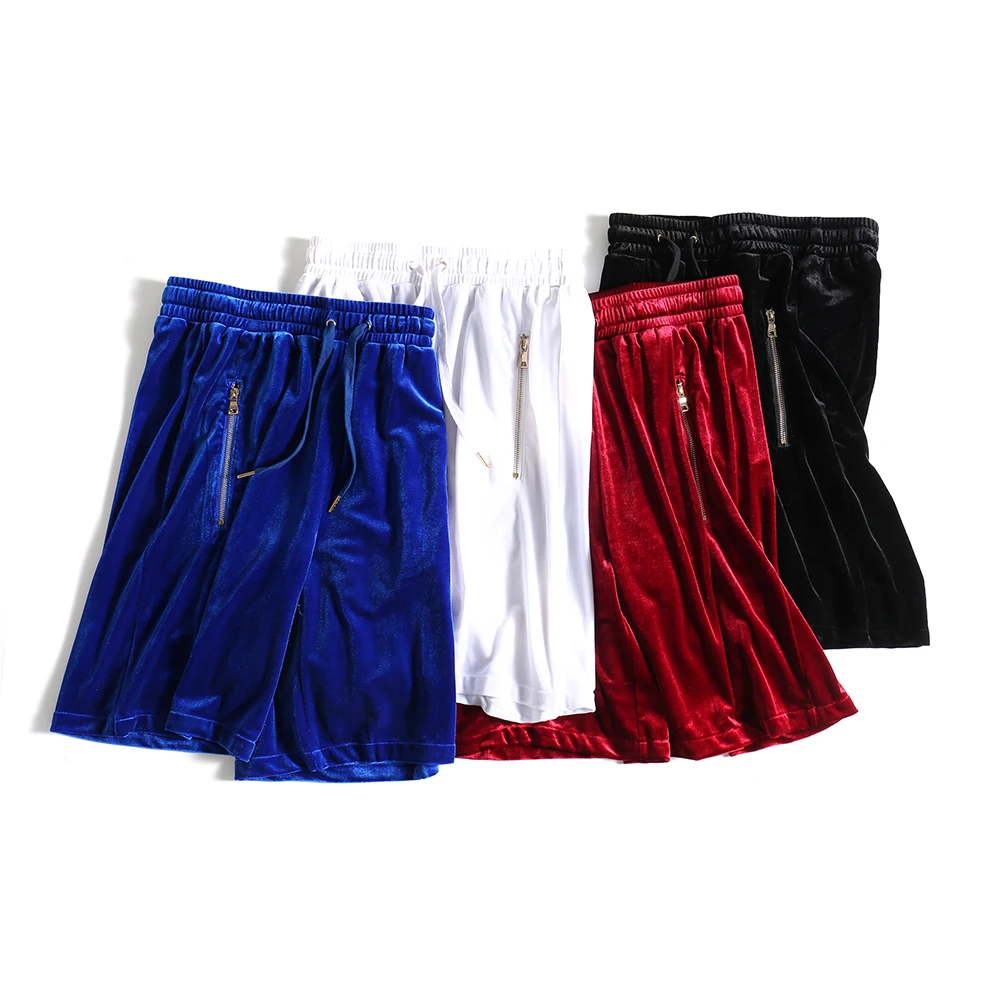Velvet Shorts Hip-Hop Oversized Mesh Velour Short