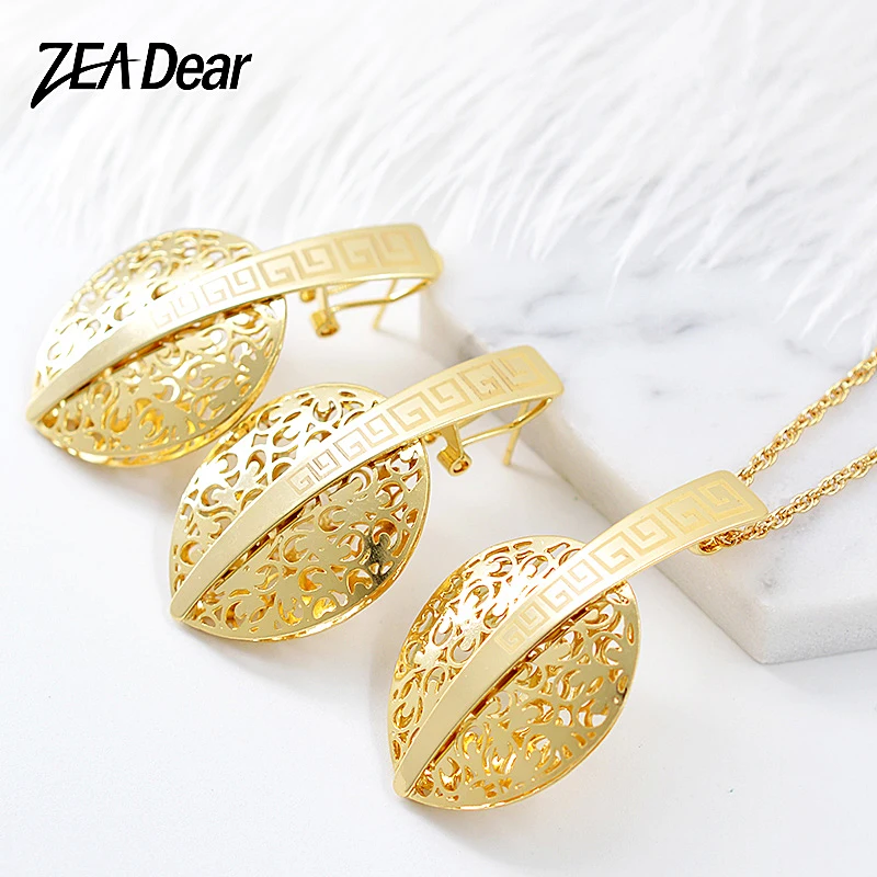 ZEA Dear ювелирные изделия Винтажные Ювелирные наборы серьги ожерелье Подвеска для