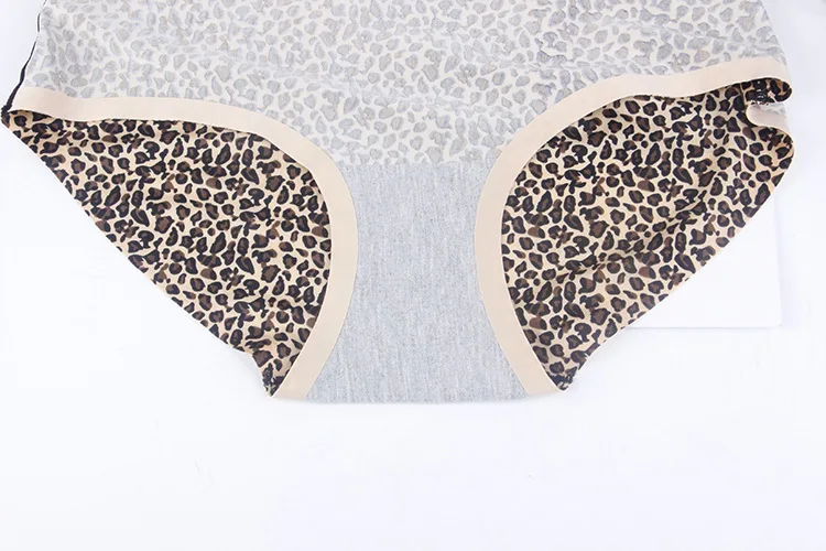Queenral Plus Size M L XL XXL XXXL Panties Seamless Briefs Underwear Women Lingerie Sexy High Waist Cotton Leopard Intimates (2)