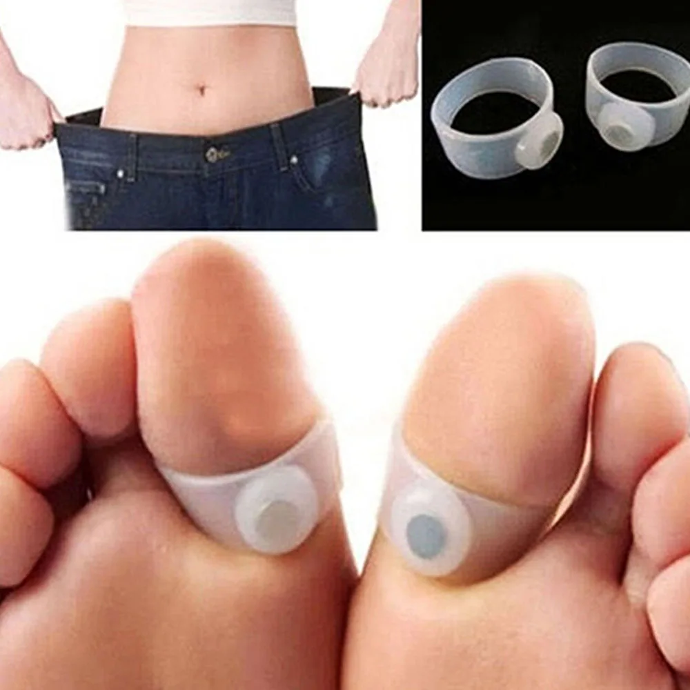 1 Pair Magnetic Silicone Foot Massage Toe Ring Fat Burning For Loss Weight Feet Care Slimming 2