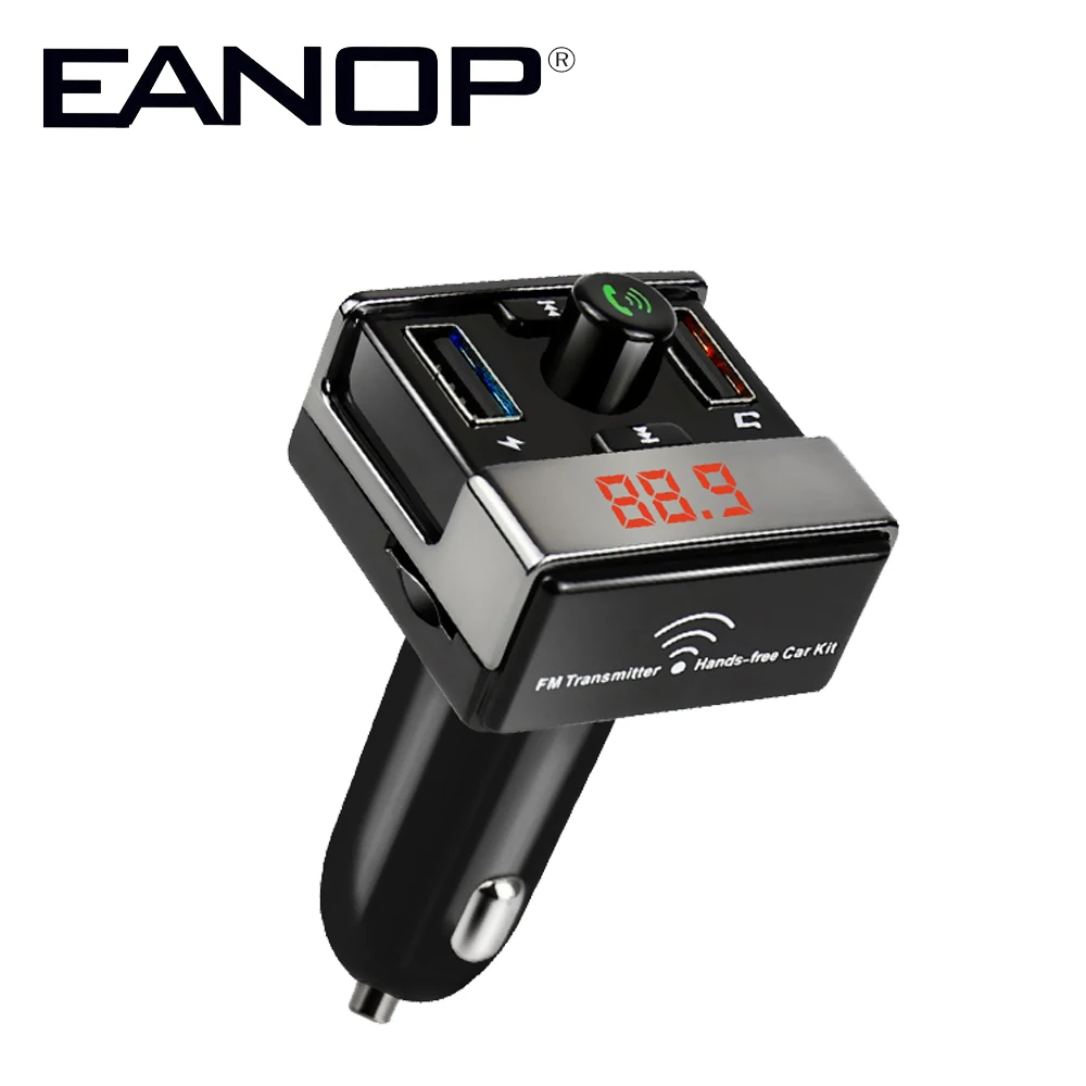 EANOP Wirlesss FM Transmitter Receiver Bluetooth Car Kit Mp3 Player Car Handsfree Cigarette lighter With USB Charger EN-9227