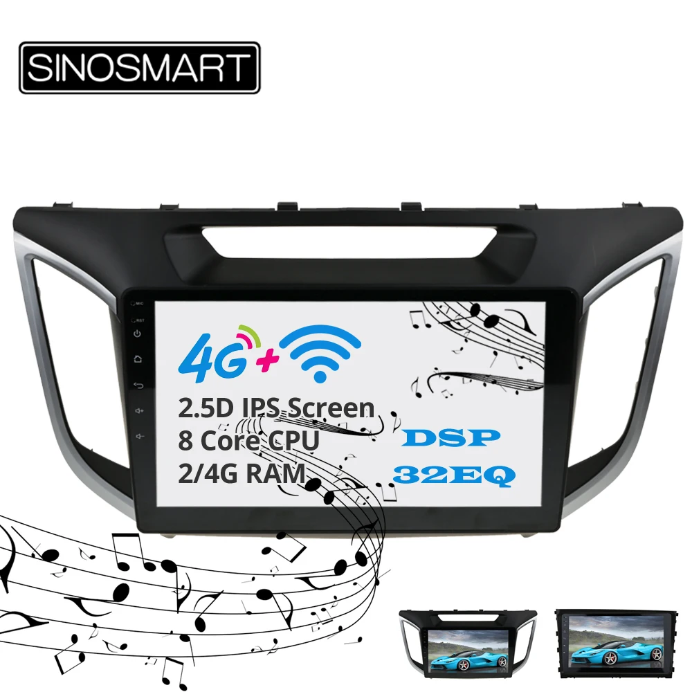 Cheap Sinosmart  Android 8.1 2Din IPS/QLED 2.5D screen car gps radio navigation player for Hyundai Mistra IX25 2014-2015 15