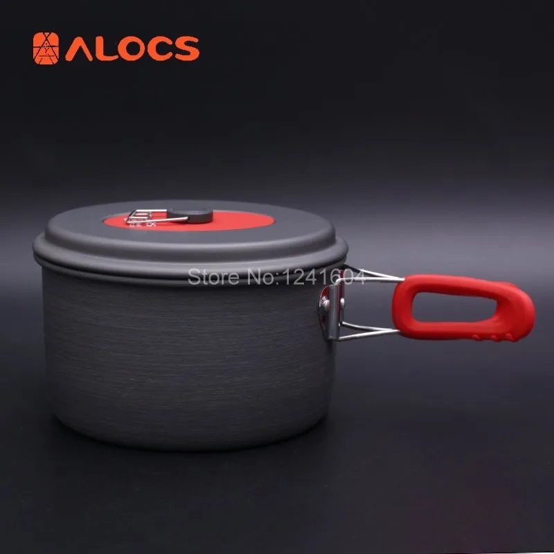 Alocs портативная Сверхлегкая алюминиевая кастрюля чайник Набор посуды 2-3 человек наружная антипригарная походная CW-C19T