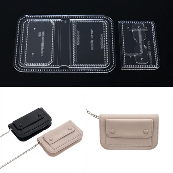 

1set 8.5*13*2cm Acrylic Stencil Key bag coin purse Template DIY Leather Handmade Craft Sewing Pattern