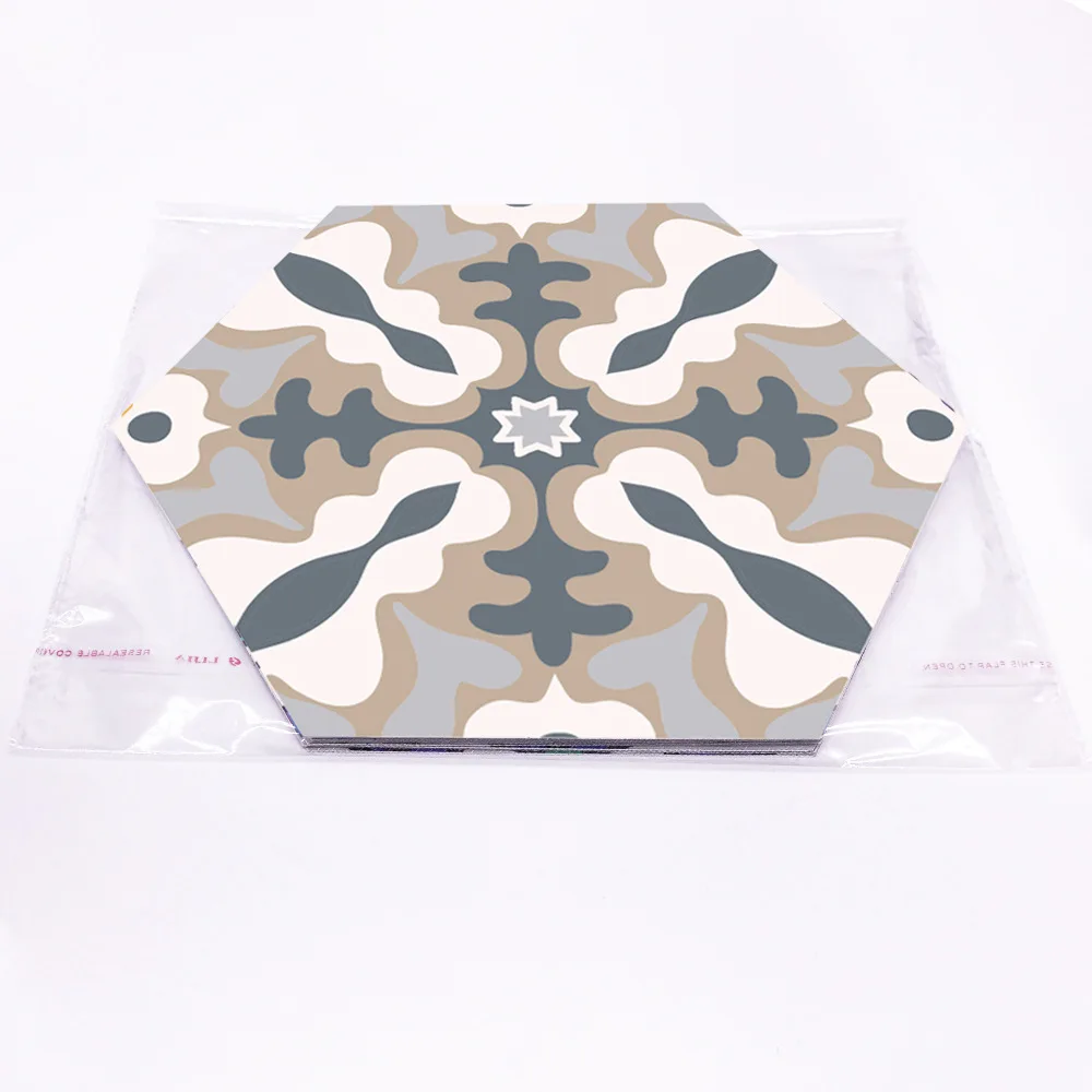 Современные креативные шестиугольные модные утолщенные водонепроницаемые самоклеящиеся обои для гостиной, напольные наклейки для ванной, кухни