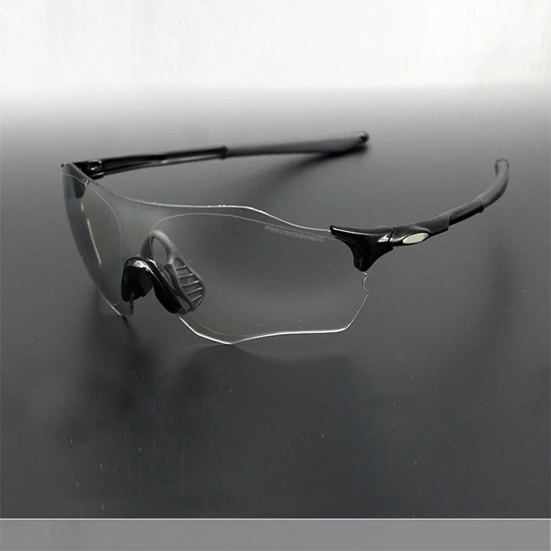 Всепогодные автоматические меняющиеся цвета велосипедные очки спортивные беговые ветрозащитные катание по горам рыболовные очки велосипедные очки - Цвет: Черный