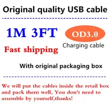 500 шт/партия OD3.0mm 1 м 3 фута USB синхронизации данных зарядное устройство качественный кабель с металлической оплеткой для i4 4S 5 6 6 S 7 plus с розничной коробкой