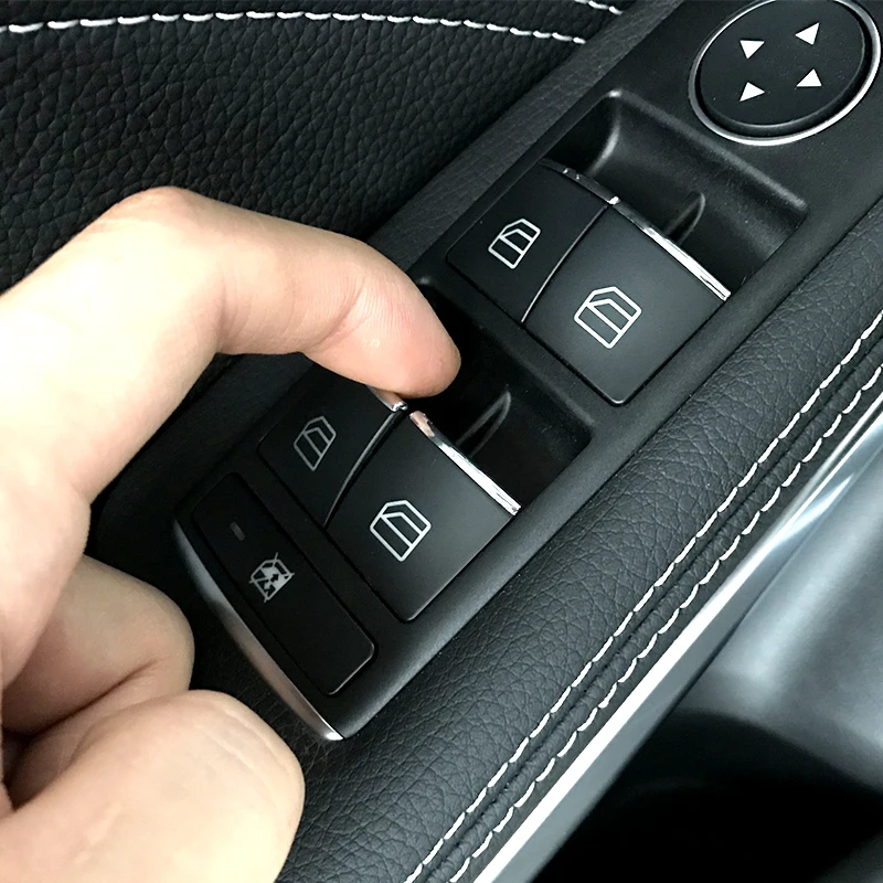 Для Mercedes Benz ML GL W166 X166 C W204 E W212 GLK X204 класса дверь Лифт кнопка наклейки ABS хромированной отделкой автомобильные аксессуары для укладки