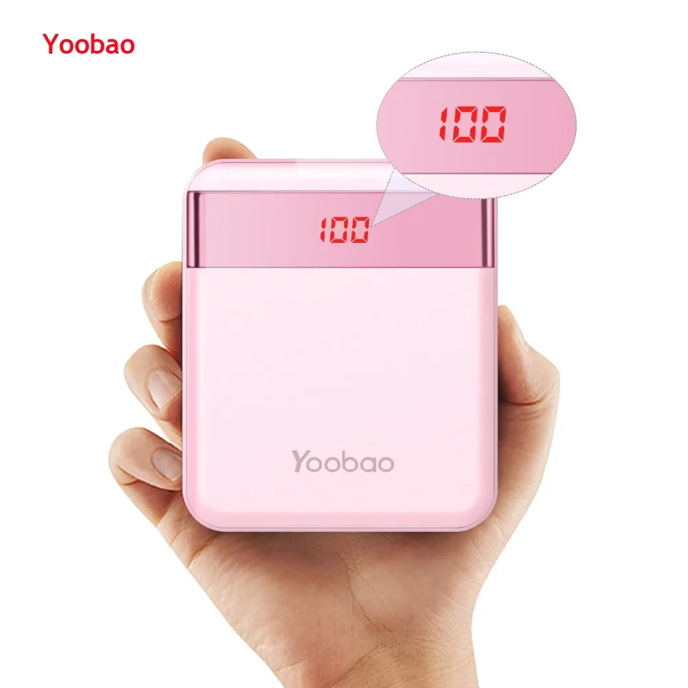 Yoobao m4pro 10000 мАч мини красочный мобильный Запасные Аккумуляторы для телефонов 2 Порты USB 2A Выход и 2A Вход светодиодный цифровой телефон Батарея Зарядное устройство