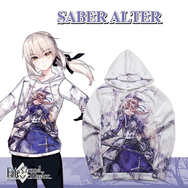 Толстовка с капюшоном в стиле аниме Fate Stay Night Saber толстовка для косплея