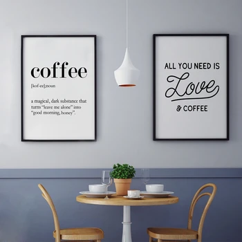 

Nordic Modern Style Love Coffee Sentence Posters Home Decor Canvas Painting Print Wall Picture for Living Room And Coffee Shop