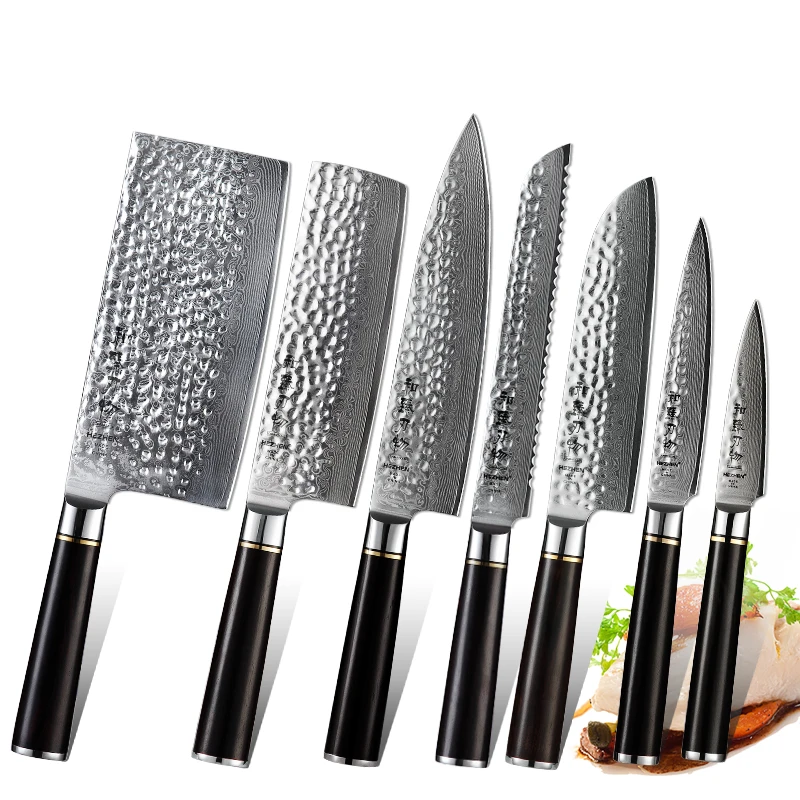 7 шт. набор кухонных ножей из дамасской стали в японском стиле VG10 67 слоев нож из нержавеющей стали ультра острые кухонные инструменты