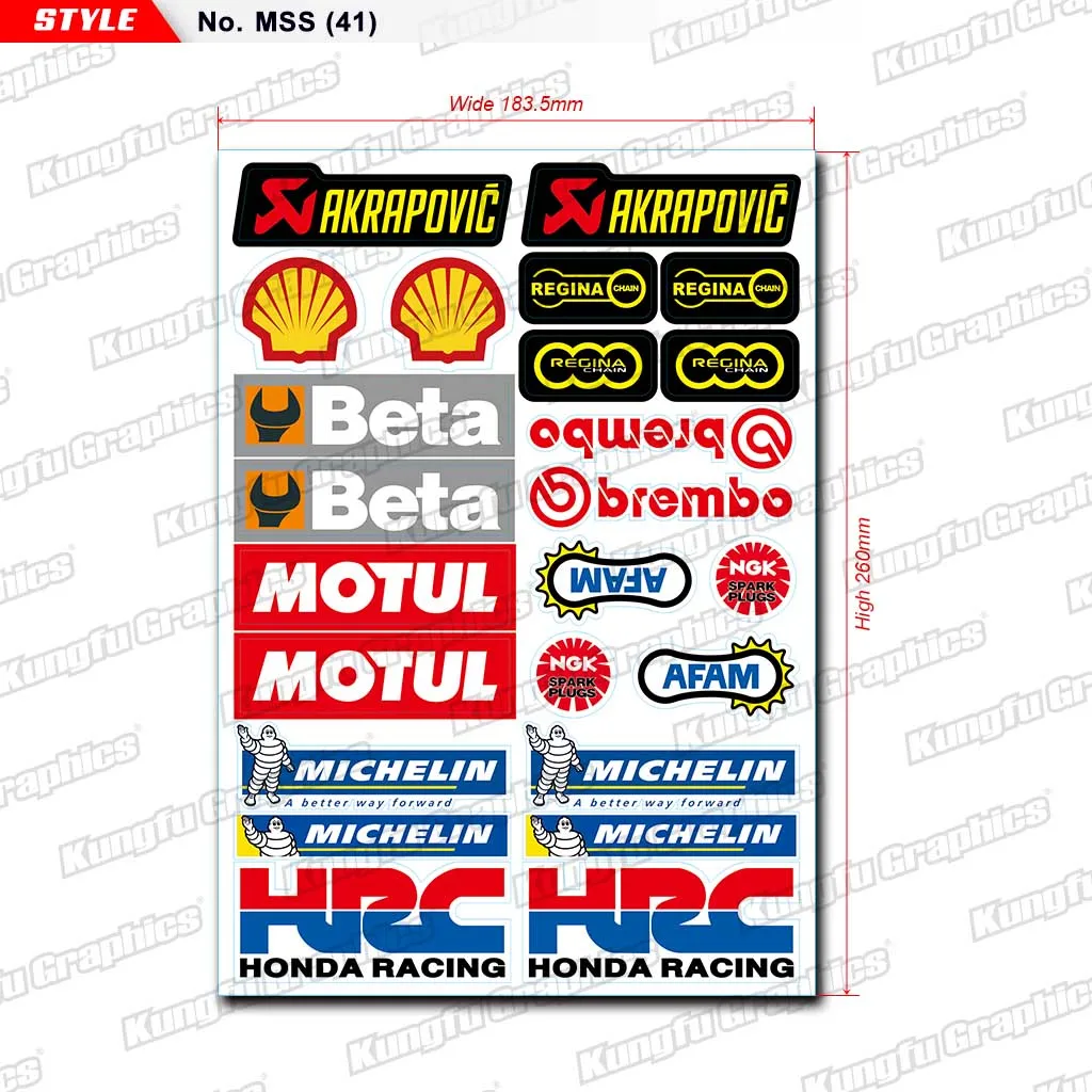 Aufkleber Sticker Motorradsport Honda Showa Racing Tuning Motorsport Motorcross